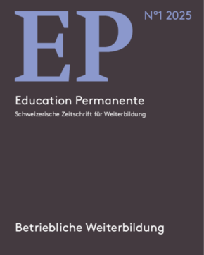 Titelseite der Schweizer Zeitschrift Education Permanente Nr. 1/2025 zu betrieblicher Weiterbildung.